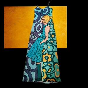 Unique Morgan de Toi Vintage Graphic Spaghetti Strap Maxi Dress Size S